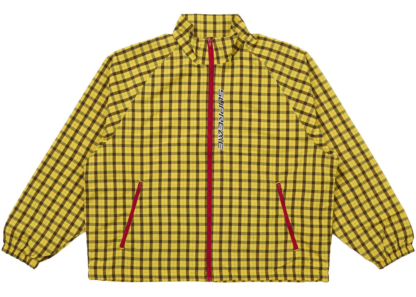 Supreme Plaid Track Jacket Yellow
