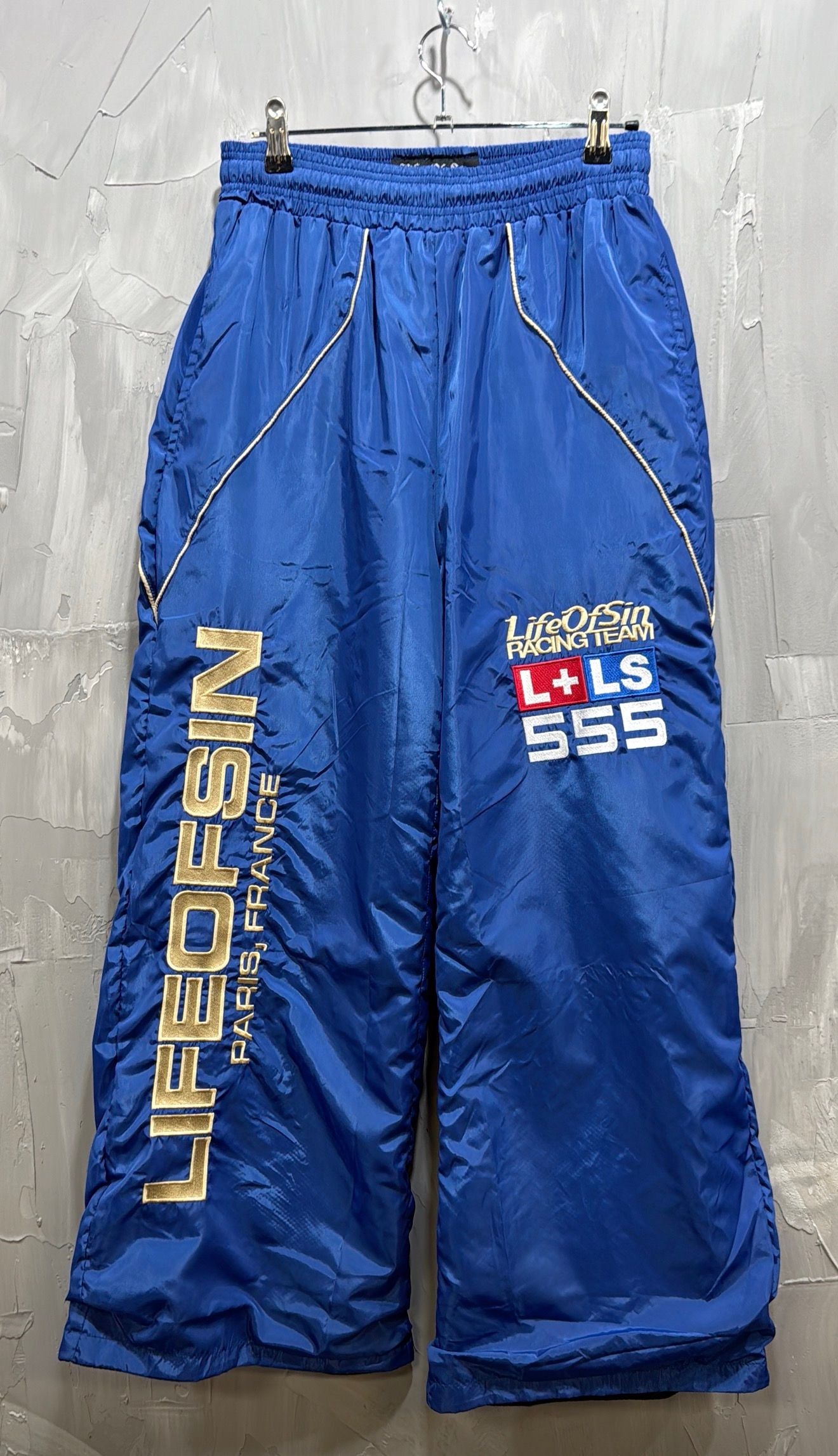 LIFE OF SIN RACING NYLON PANTS BLUE