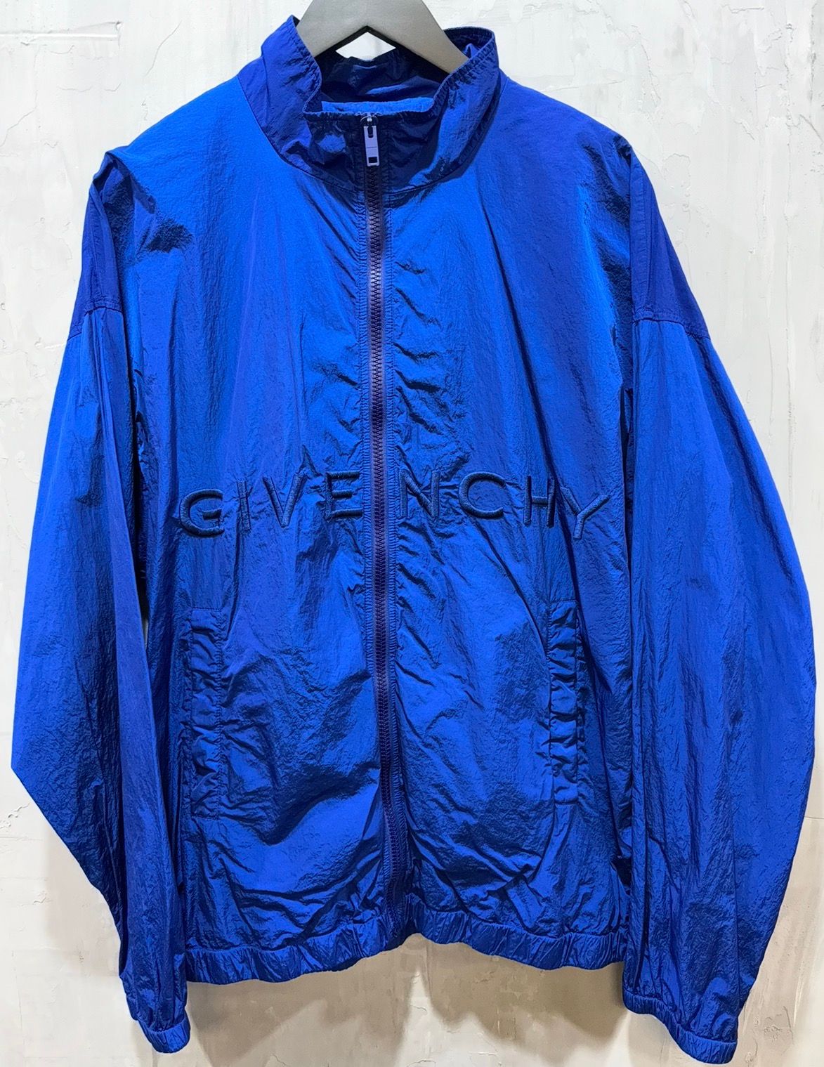 Givenchy Logo Embroidered Zip Up Jacket Blue - Used/Worn