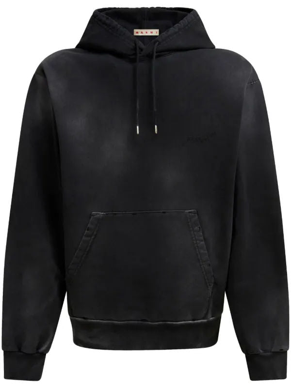 MARNI bleached-effect cotton hoodie