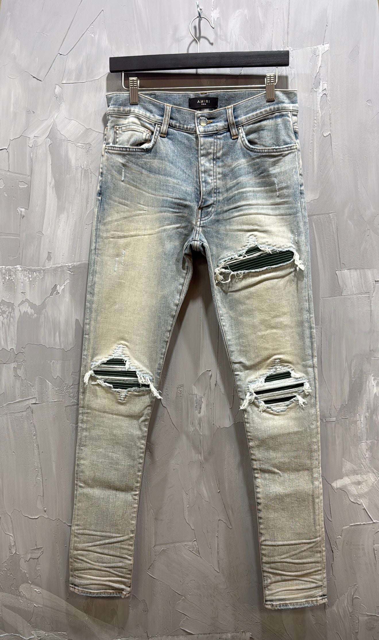 AMIRI MX 1 LIGHT WASH GREEN PATCH