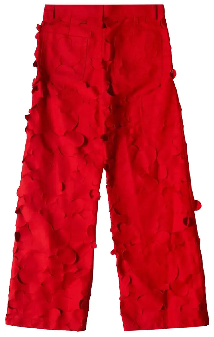 Marni Rover flowers cut-out trousers in crimson