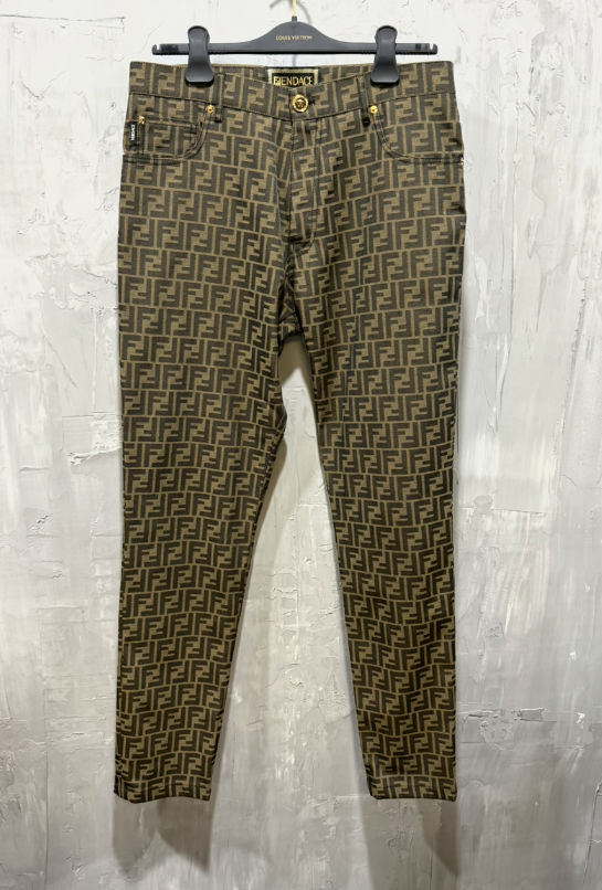 Fendace Gold Baroque FF Denim Pants - Like New