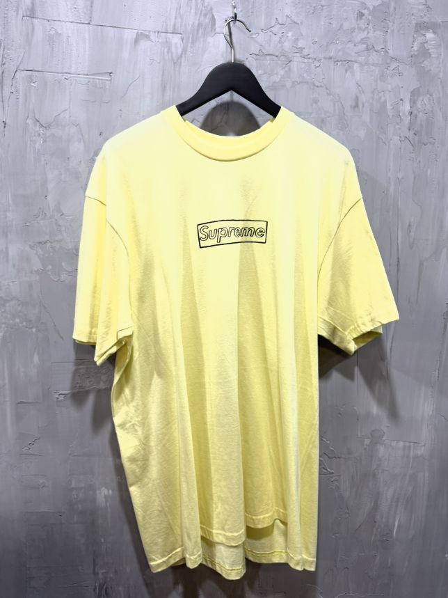 Supreme KAWS Chalk Logo Tee Yellow