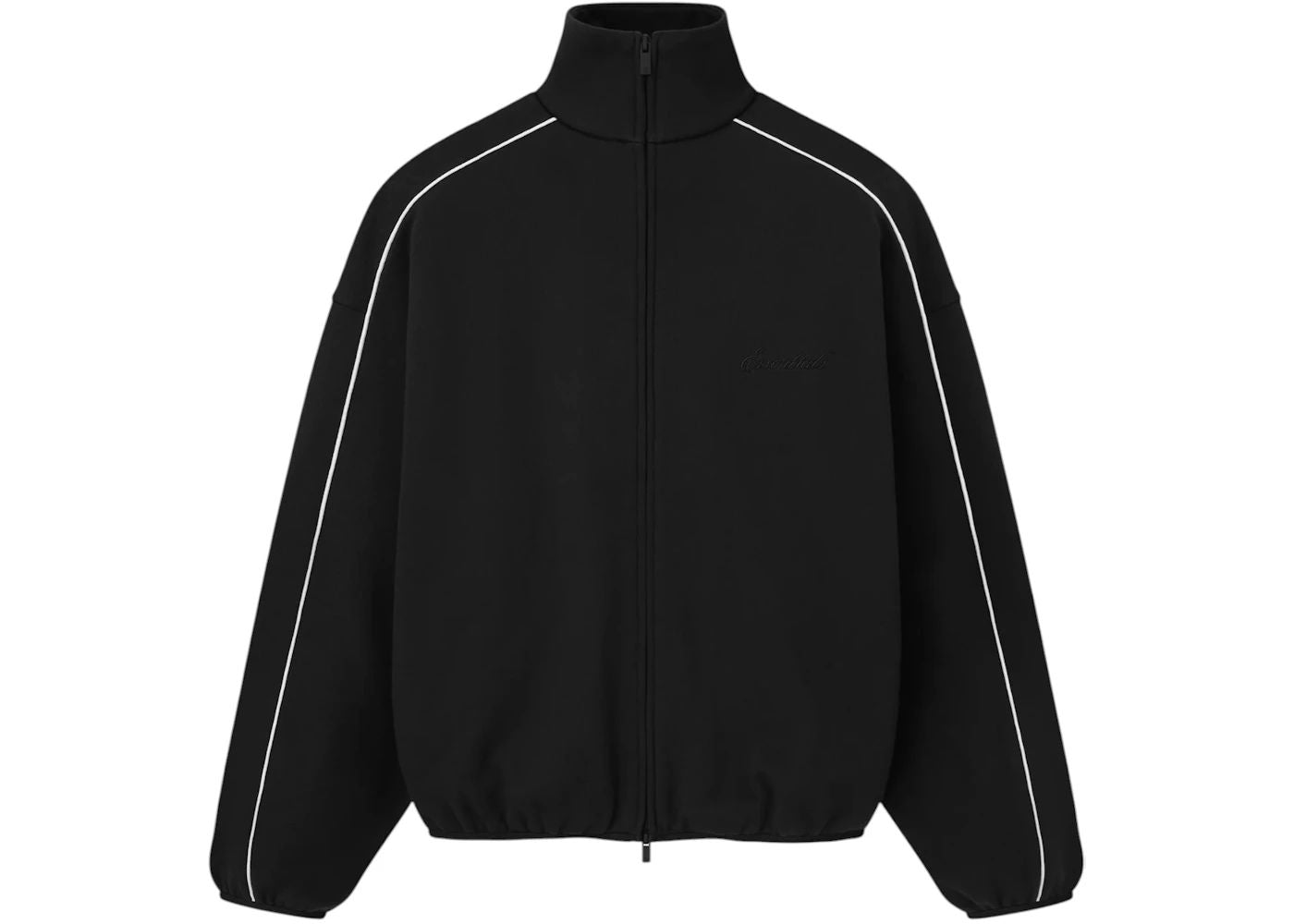 Fear of God Essentials Modern Piping Track Jacket Jet Black/Cloud White