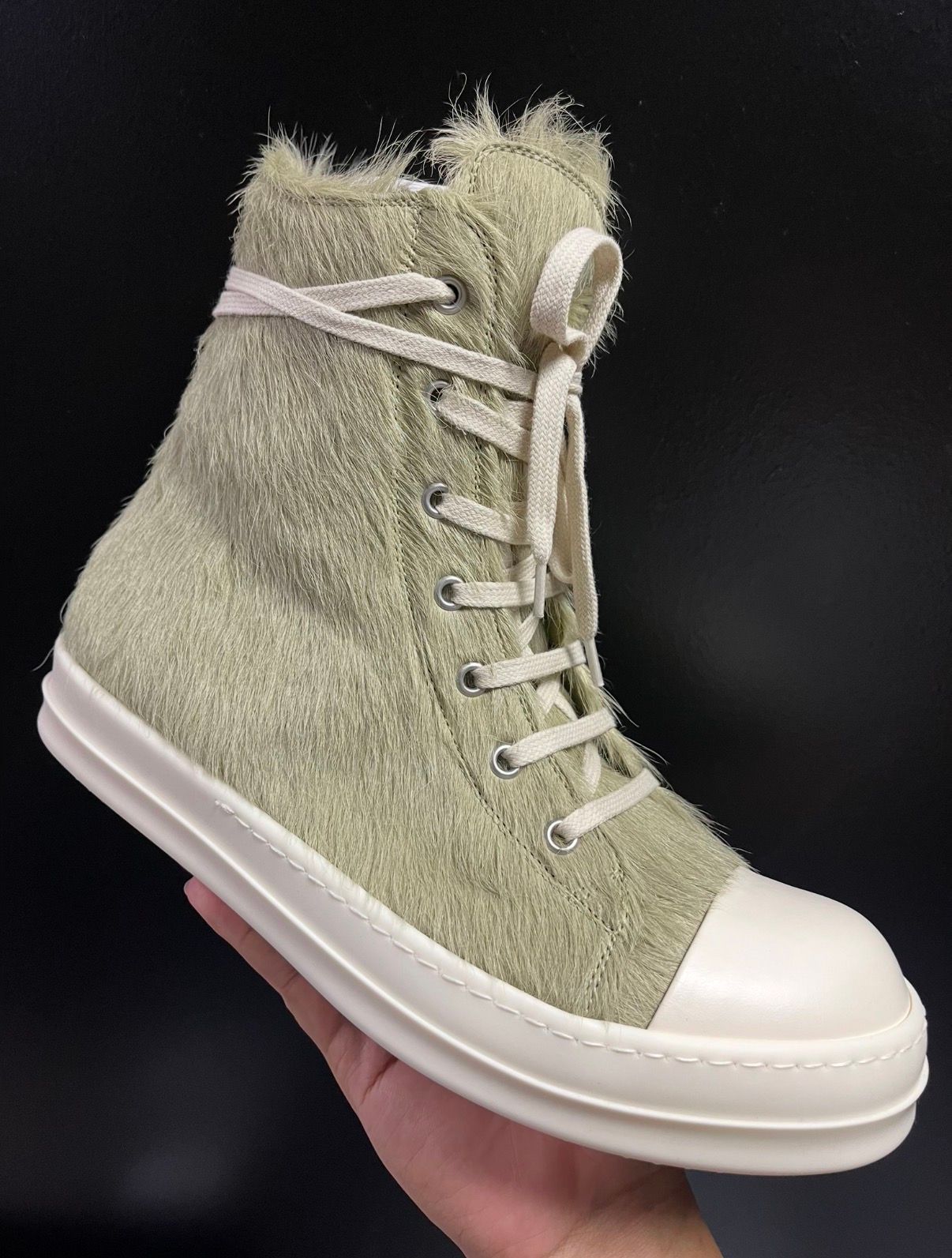 Rick Owens High Top Unshaved Dirty Acid/Milk