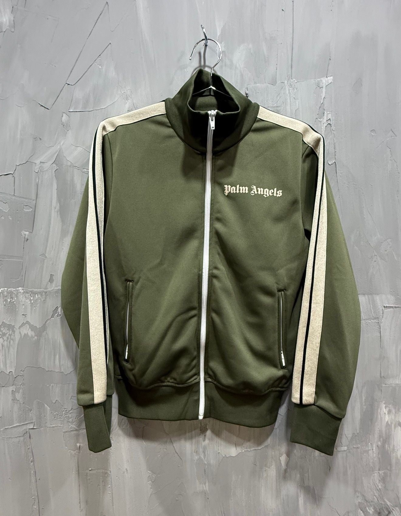 Palm Angels Classic Track Jacket (Olive/White)