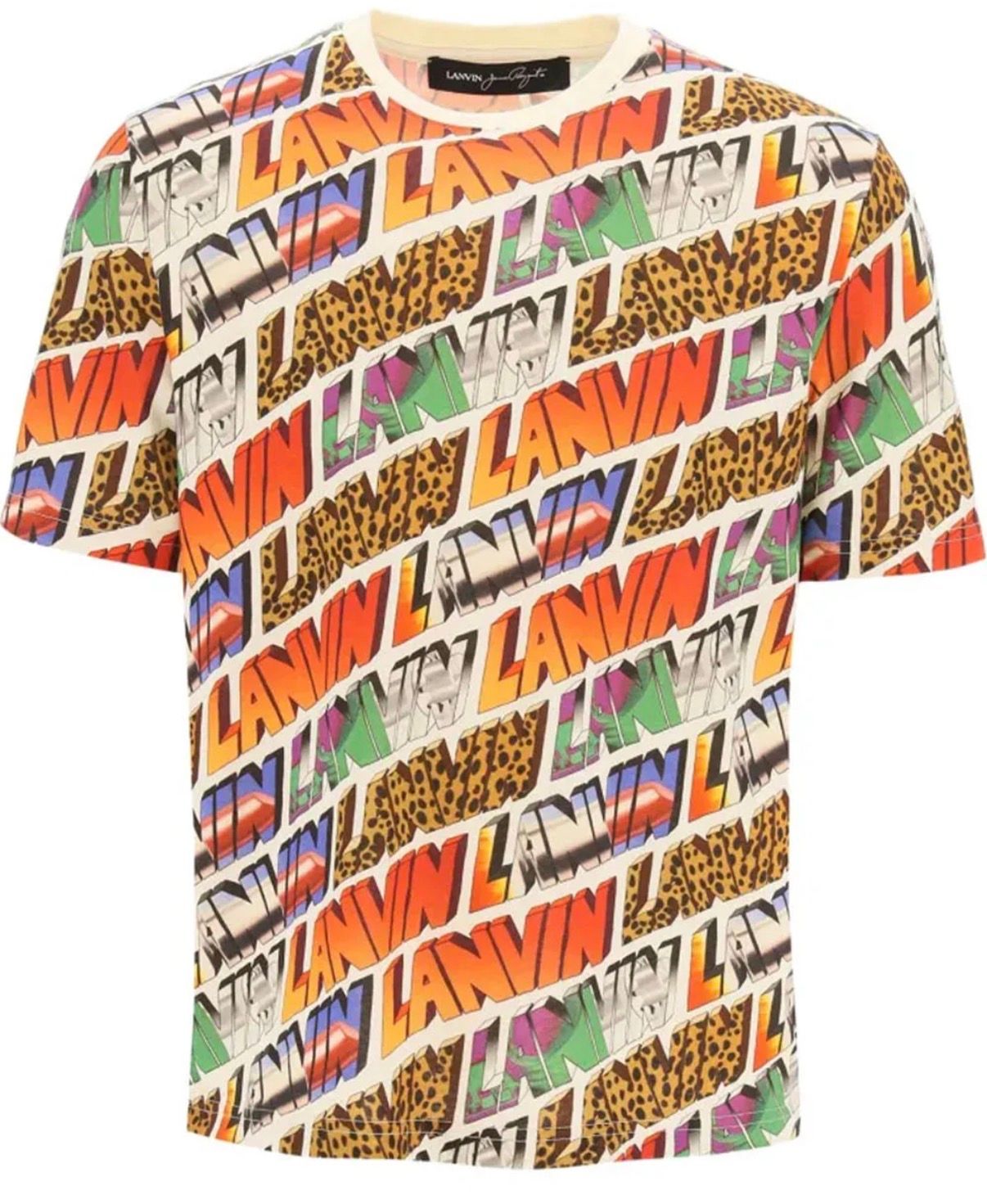 LANVIN All Over Logo Print T-Shirt