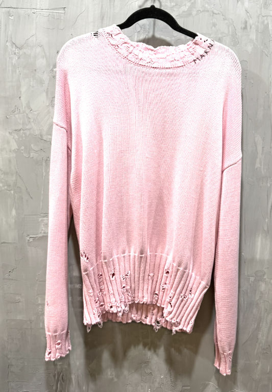 Marni Dishevelled pink crewneck