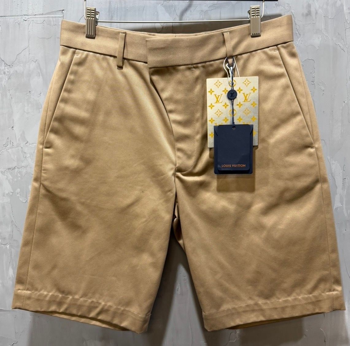 Beige Cotton Skater Shorts