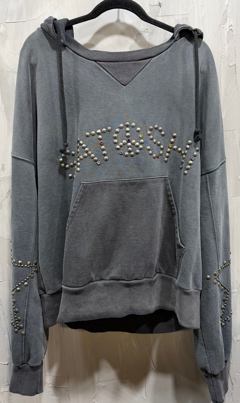 STAR STUDDED AFTERHOOD - BLACK/GREY