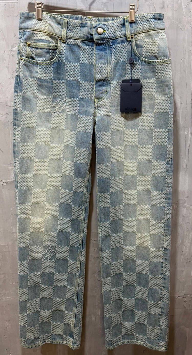 Damier Denim Skate Pants