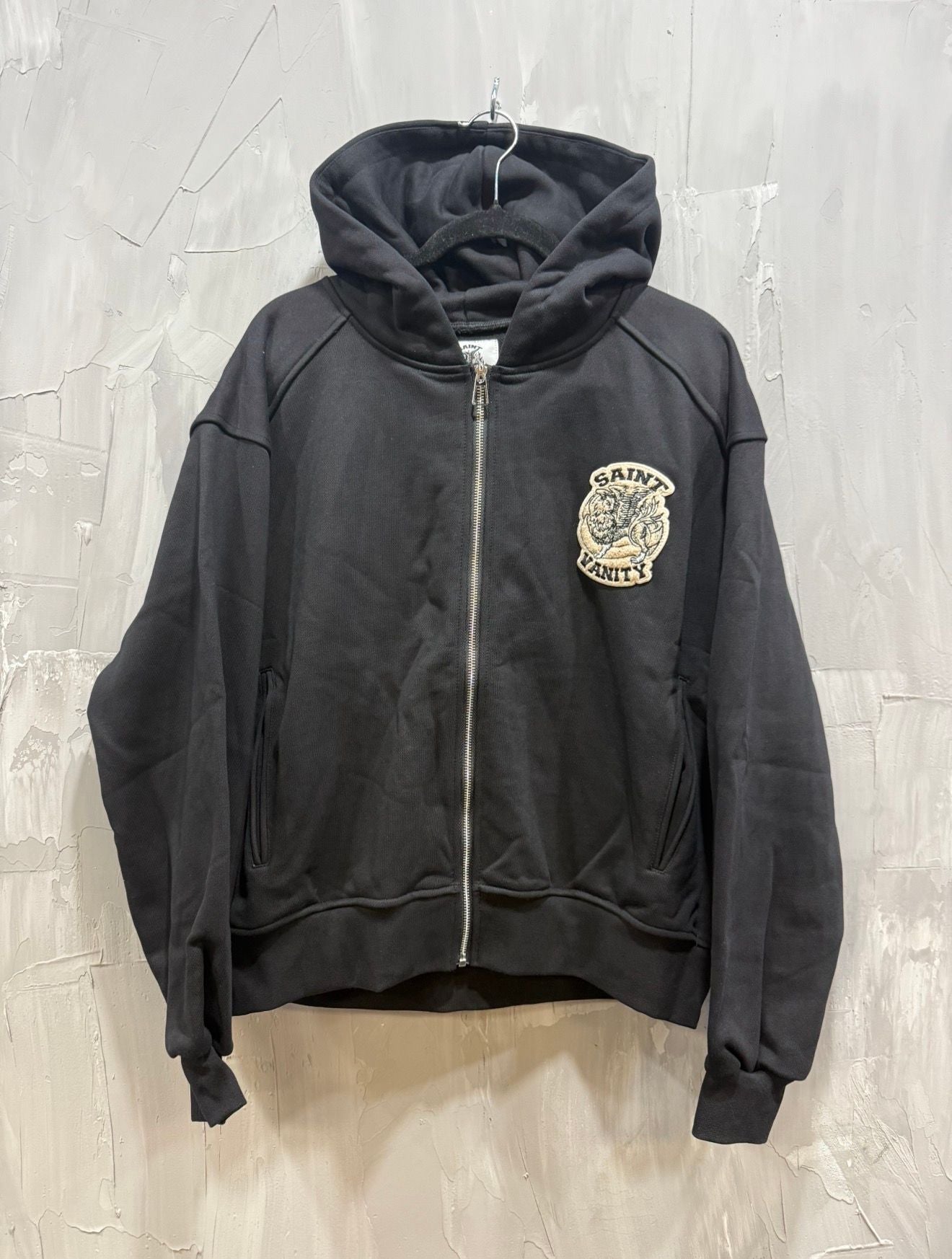 SAINT VANITY COTTON ZIP HOODIE BLACK