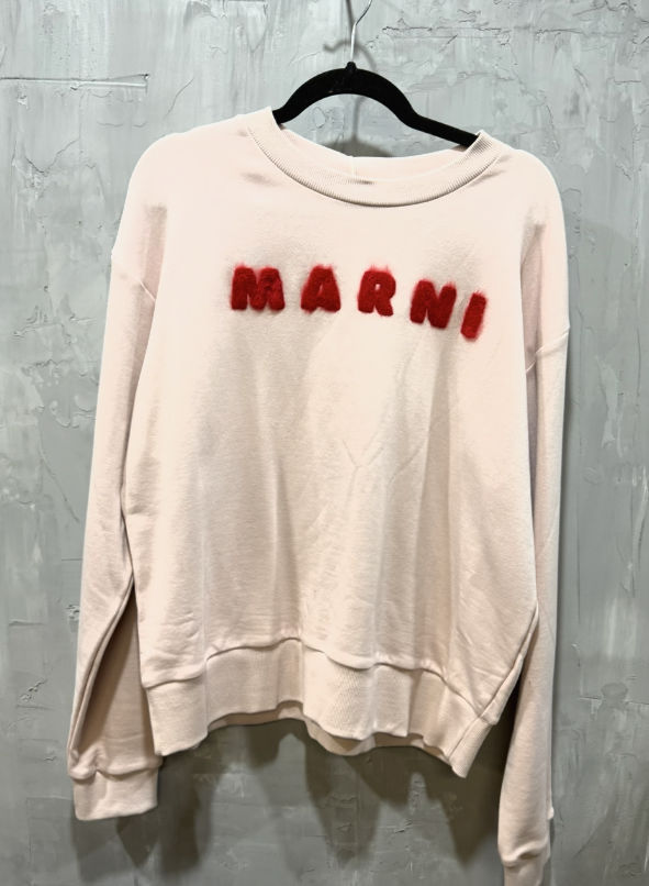 Marni unbrushed organic cotton sweatshirt azalea