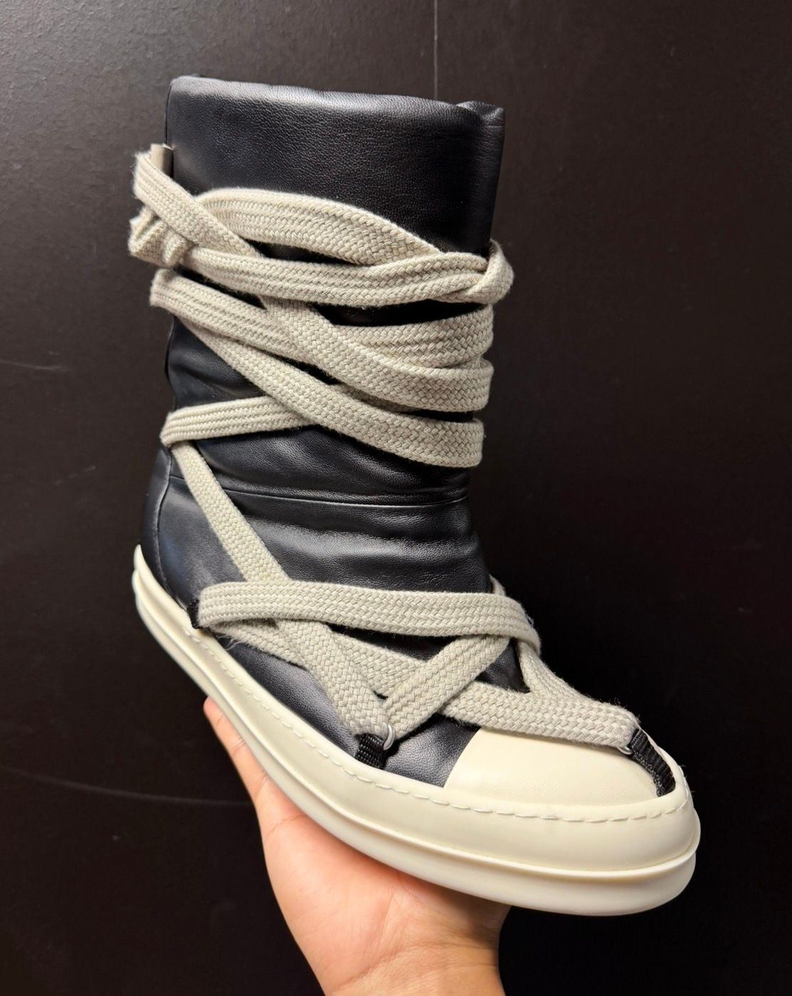 Rick Owens High Top MegaLace Black/Milk