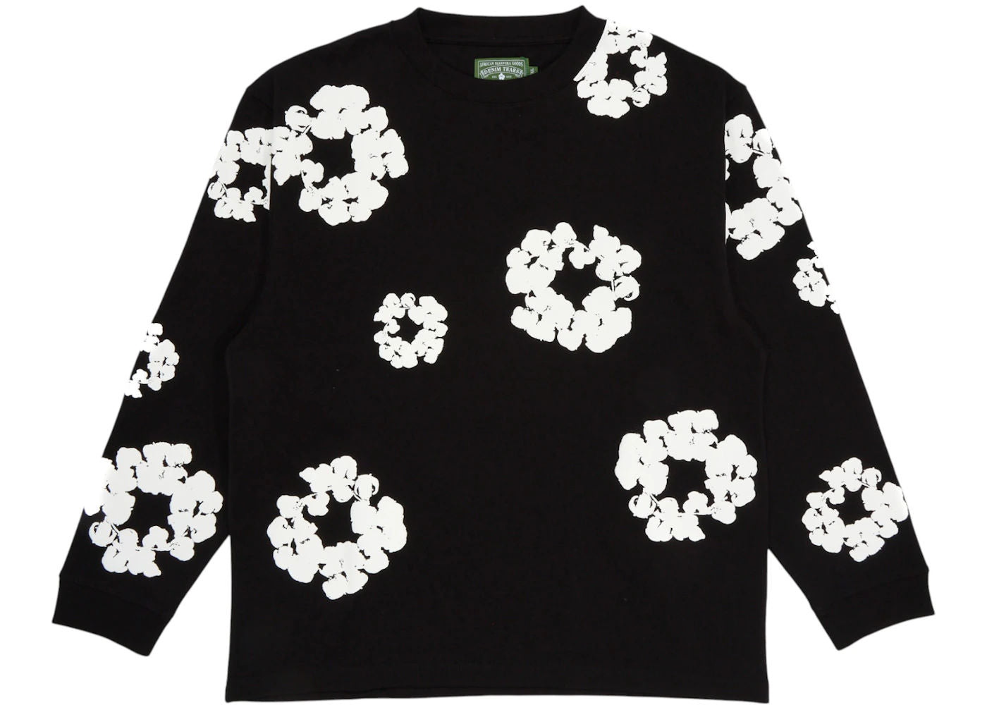 Denim Tears Long Sleeve Cotton Wreath T-shirt Black