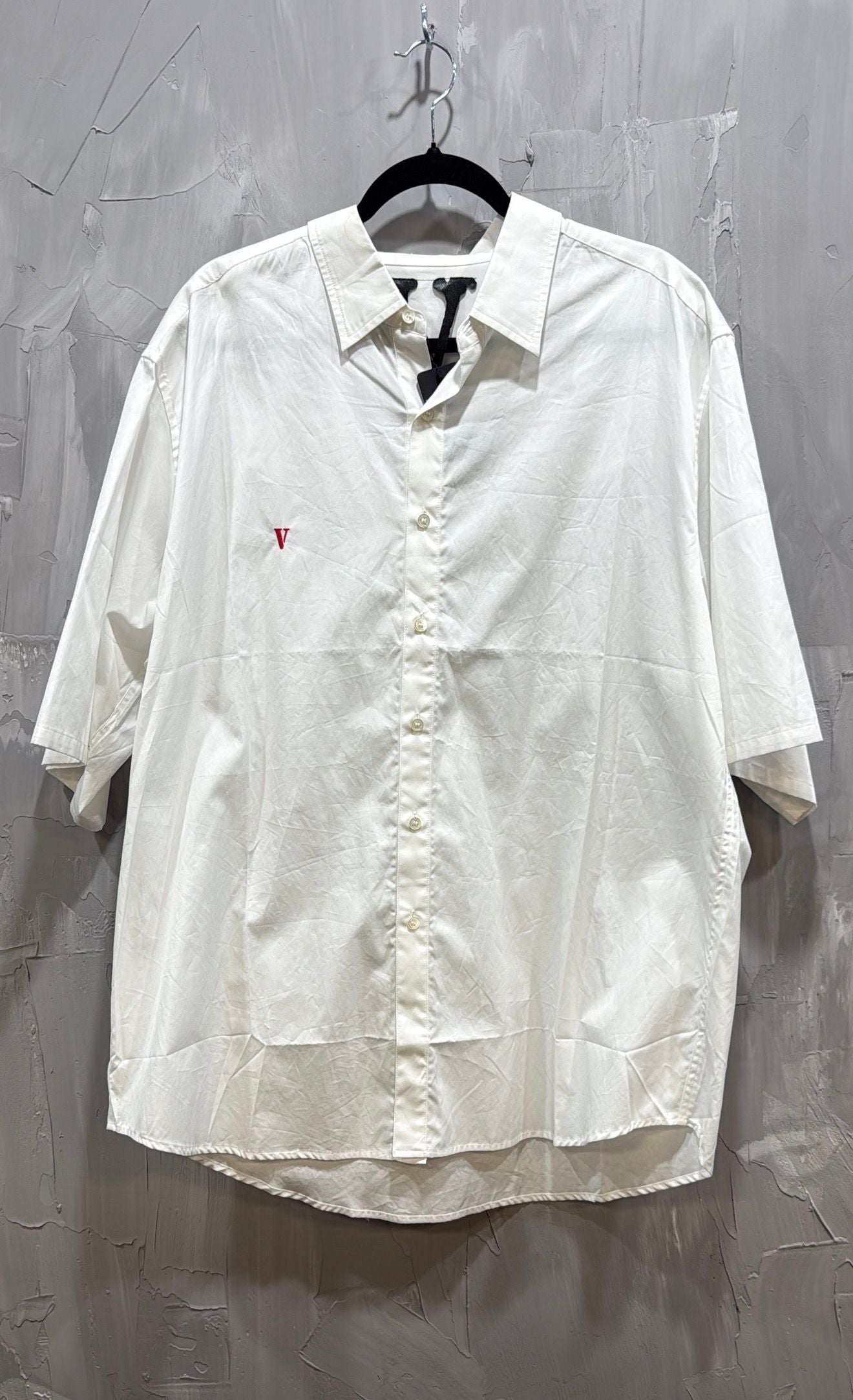 VLONE V EMBROIDERED LOGO SHIRTS WHITE - Like New