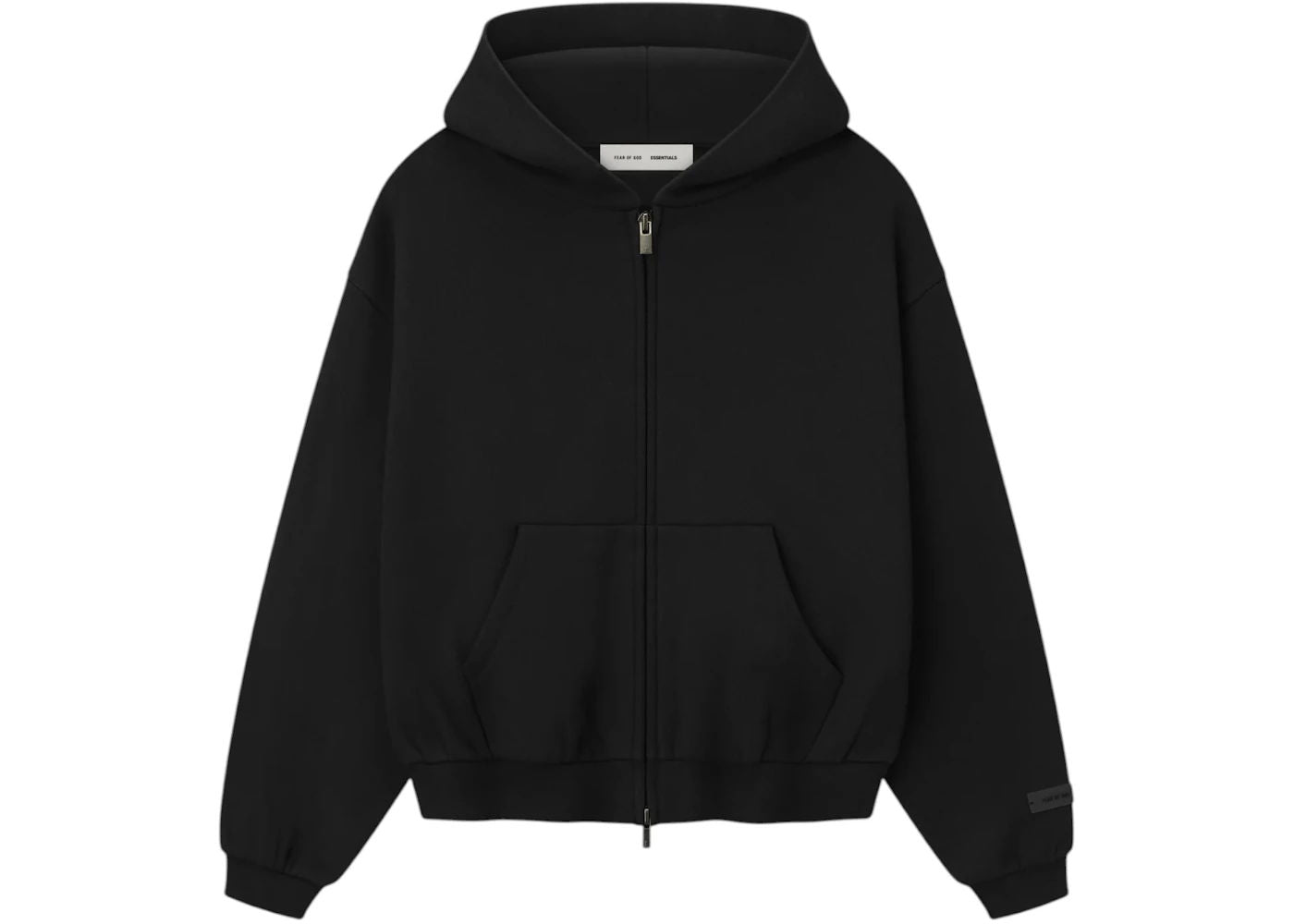Fear of God Essentials Kids Fleece Zip-Up Hoodie Jet Black