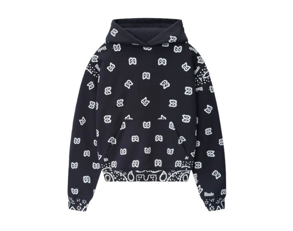 VTG BLACK BANDANA PRINT HOODIE
