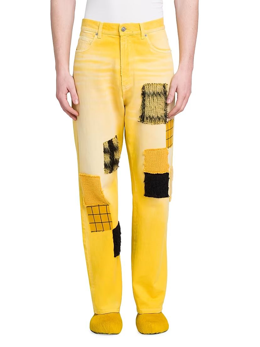 Marni Yellow Patchwork Jeans