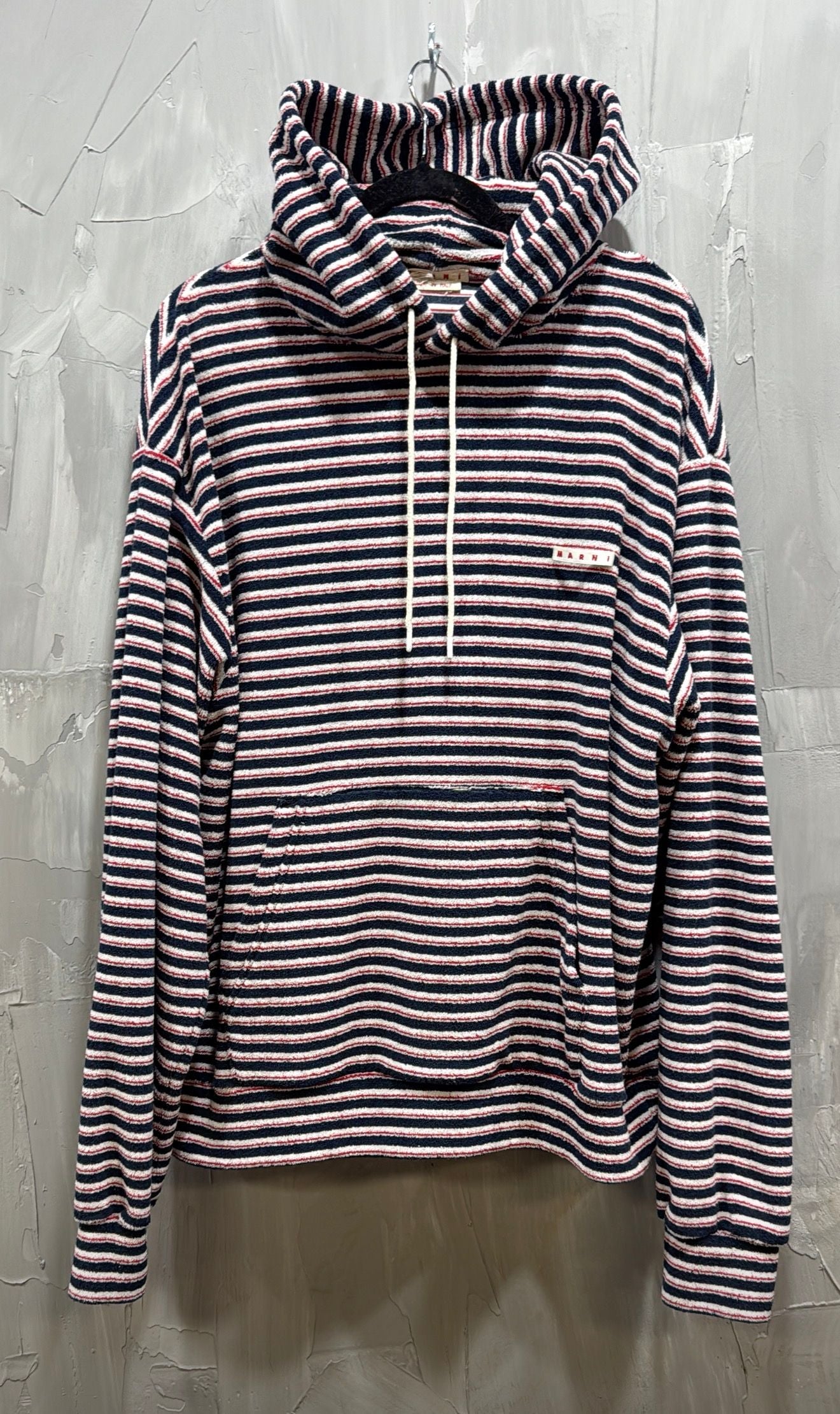 STRIPED TERRYCLOTH HOODIE BLUMARINE