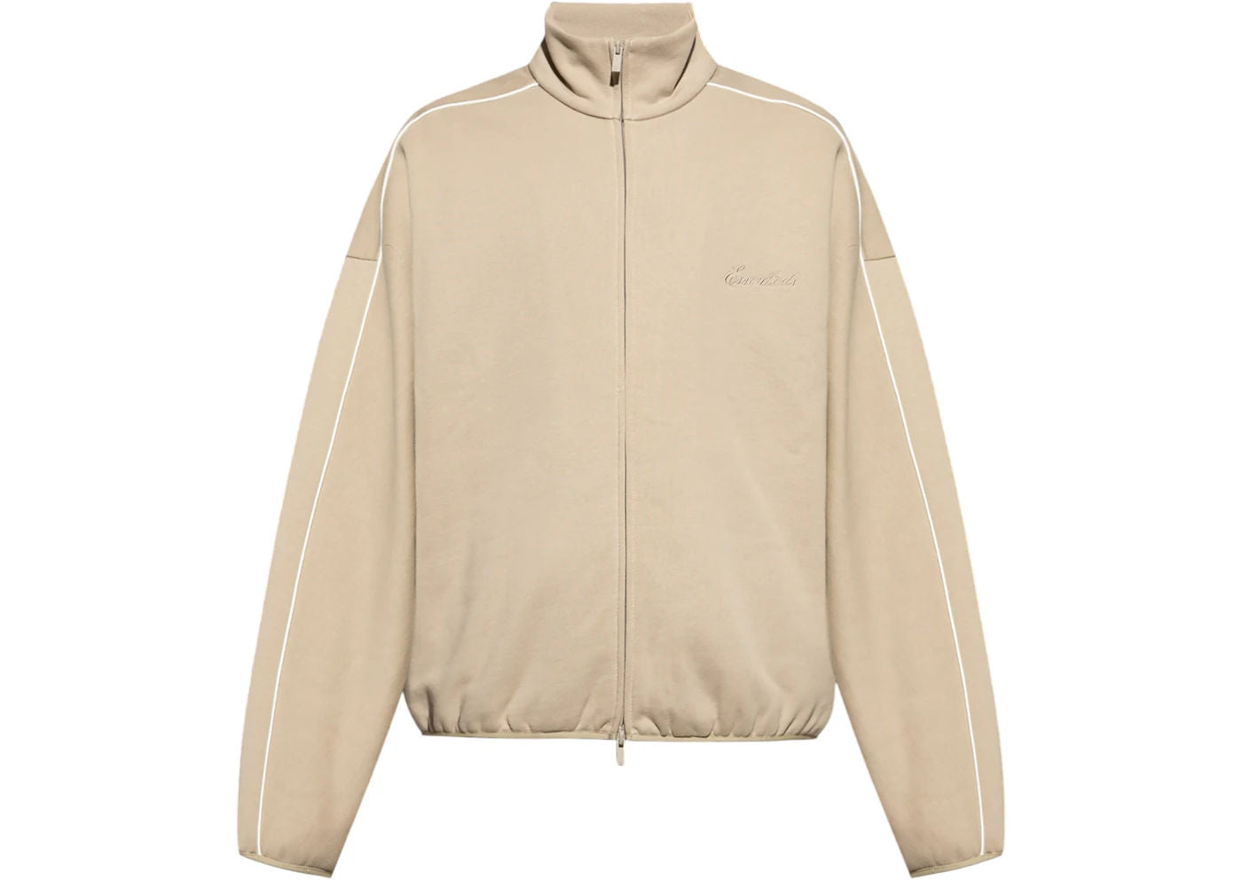 Fear of God Essentials Modern Fleece Piping Track Jacket Timber Cloud White