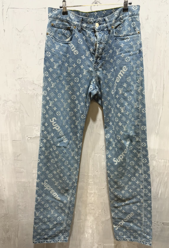 Supreme x Louis Vuitton Jacquard Denim 5-Pocket Jean (Blue) - Used/Worn