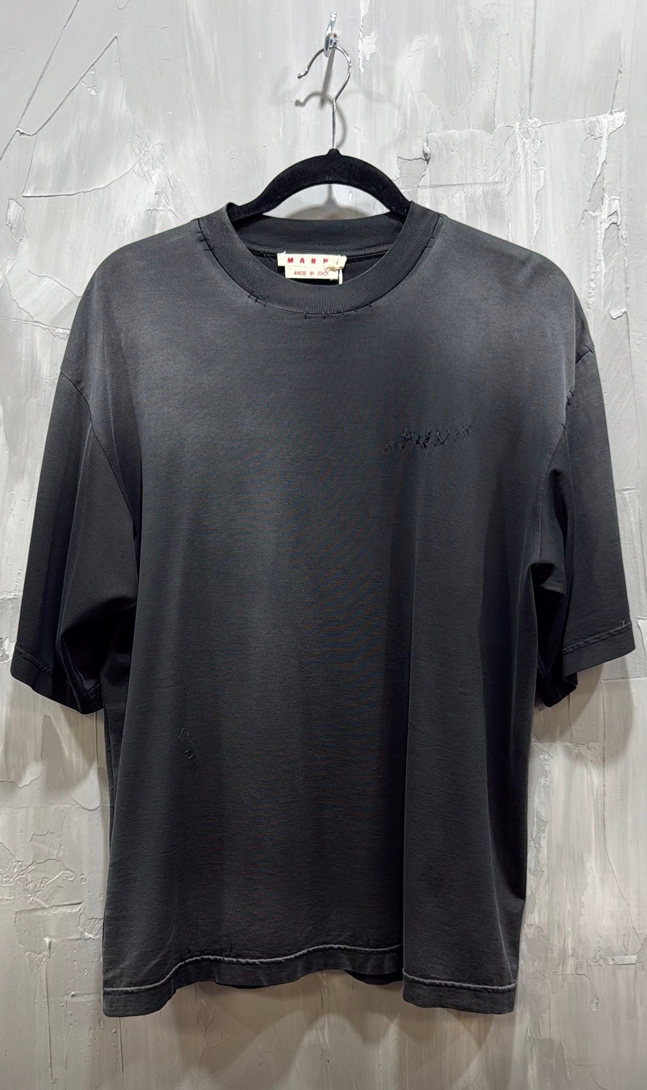DIP DYED MENDED JERSEY BLACK