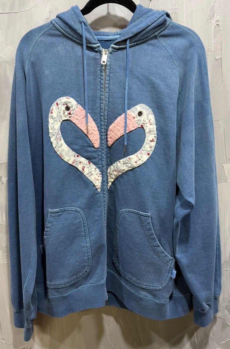 Heart of Flamingos Indigo zip up