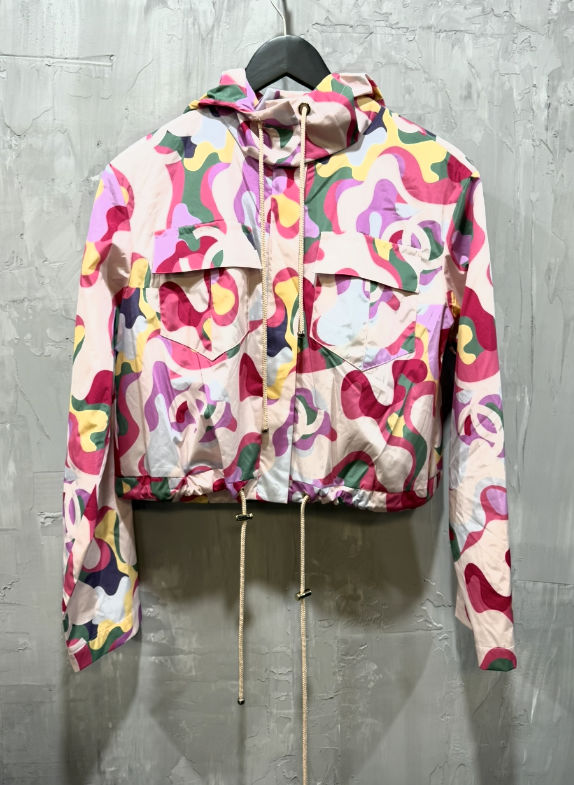 CHANEL multicolor Windbreaker Mountain Parka Jacket - Like New