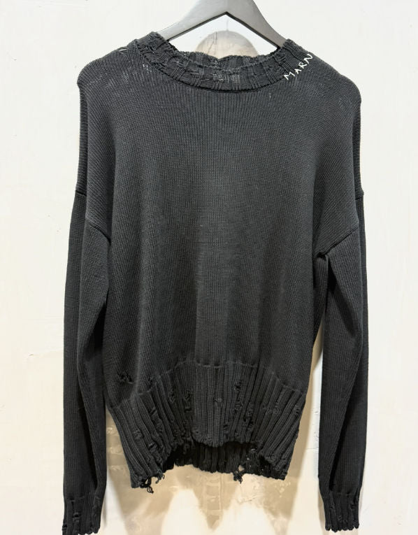Marni Dishevelled cotton gauge 5 black