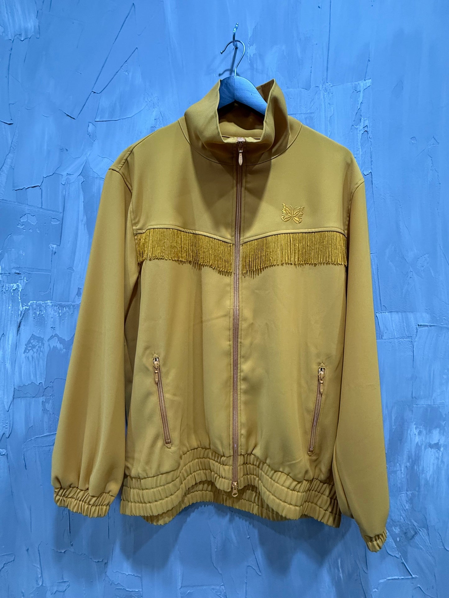 NEEDLES FRINGE TRACK JACKET YELLOW