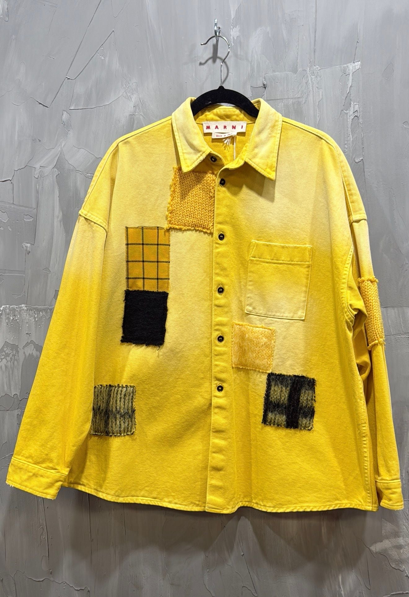 OVERDYED COTTON BULL DENIM JACKET MAIZE