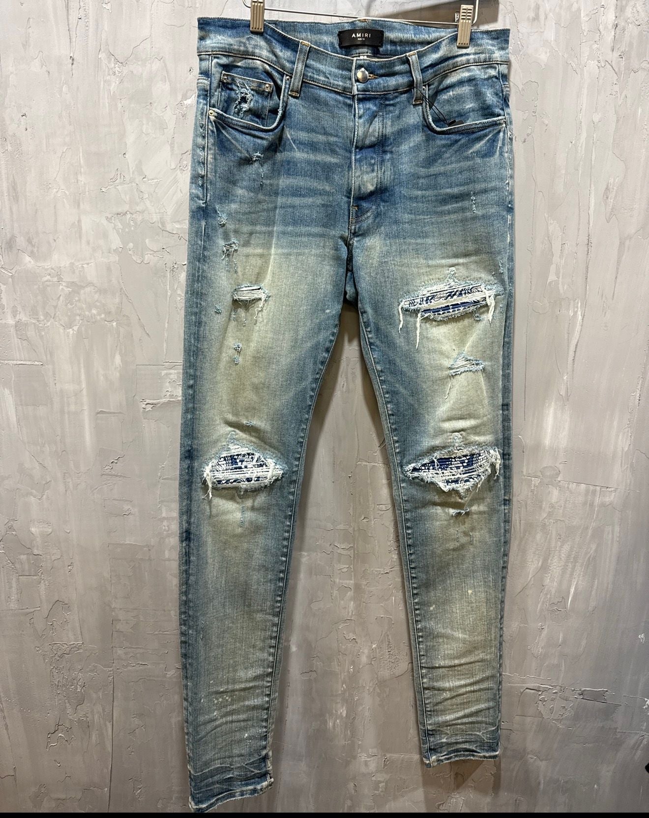 Blue bandana paisley patch MX1 denim - Used/Worn