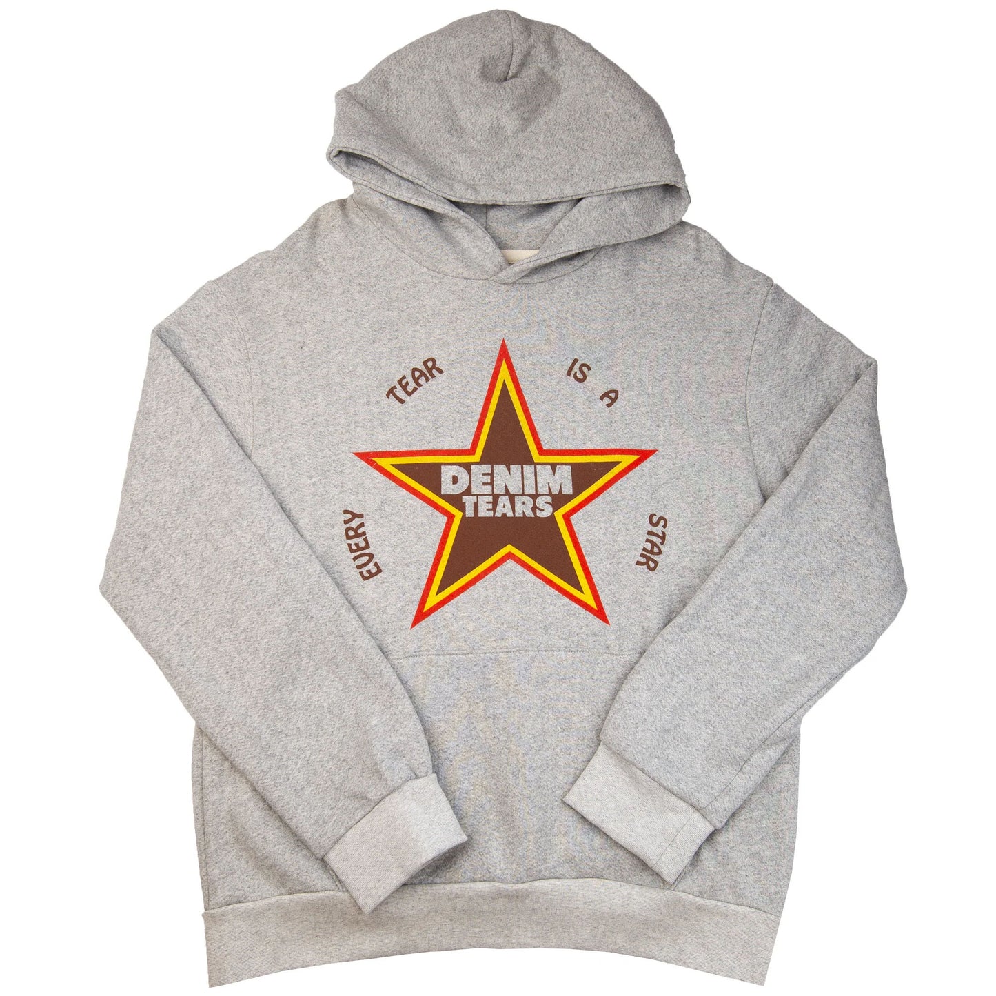 EVERY TEAR IS A STAR DENIM TEAR GREY HOODIE