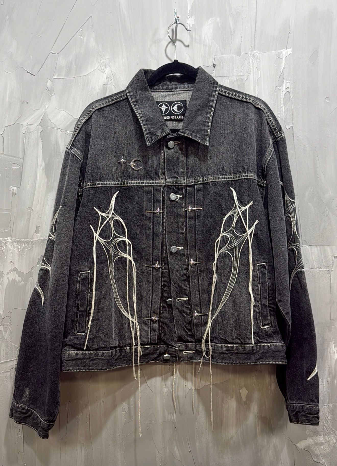 THUG CLUB TRIBAL TREE DENIM JACKET - Like New