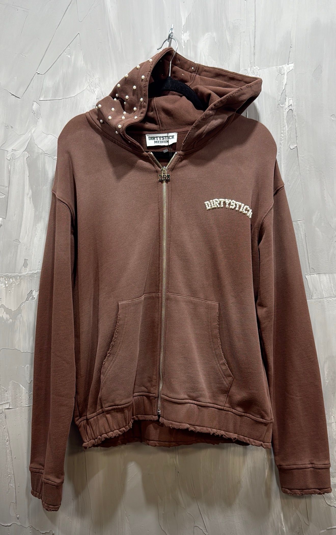 DIRTYSTICK PEARL LOGO ZIP UP JACKET BROWN