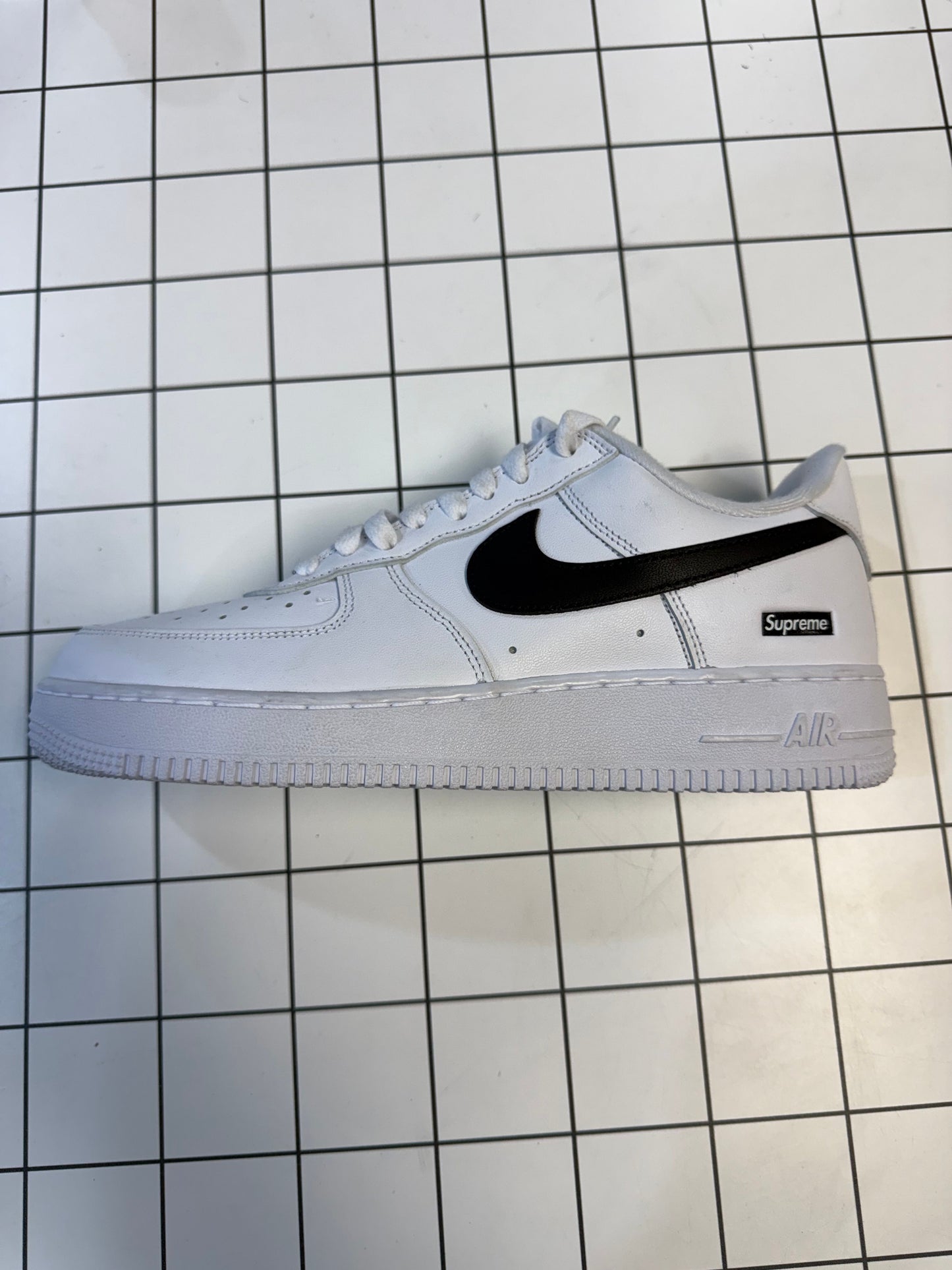 Supreme Air Force 1 white w black swoosh