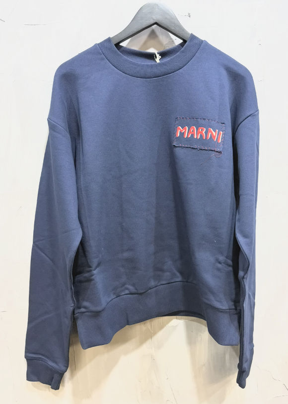 Marni Loopback organic cotton sweatshirt blue kyanite