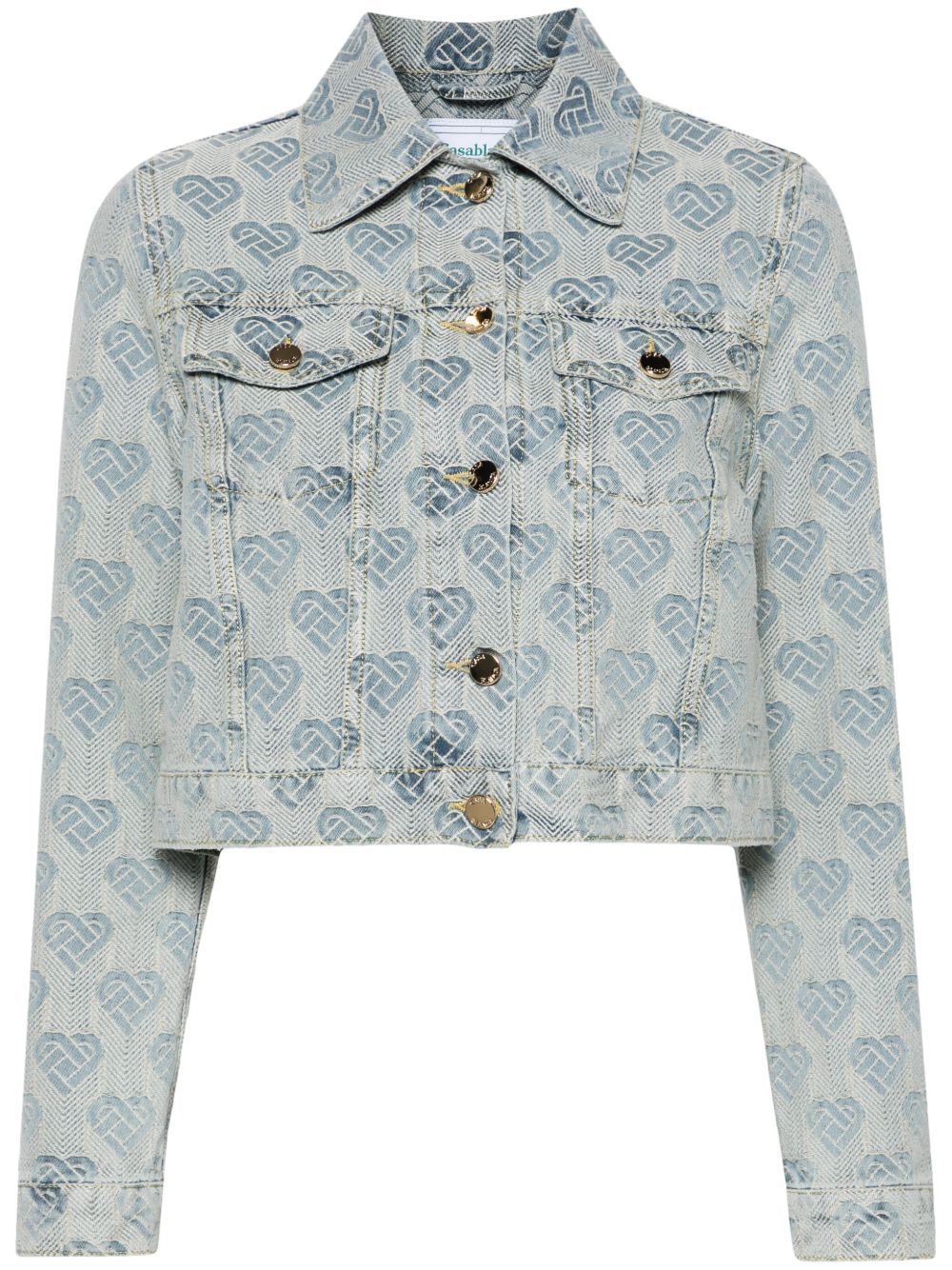 Casablanca heart monogram-jacquard denim jacket
