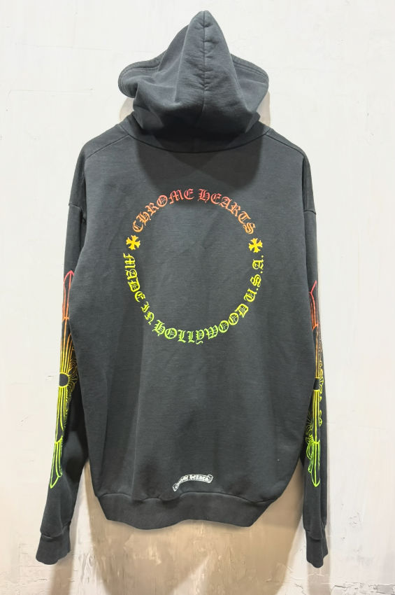Chrome Hearts Made In Hollywood Horseshoe Gradient Flame Zip-Up Hoodie - Like New
