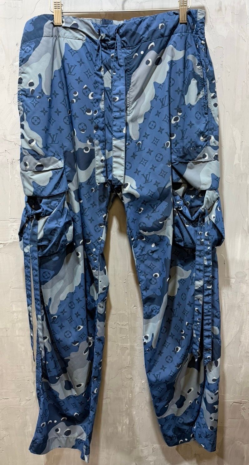 Blue/Grey Monogram Cargo Pants