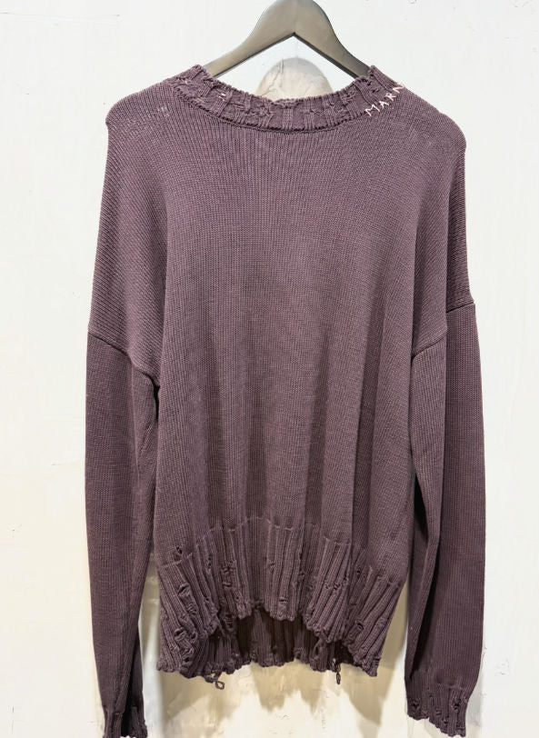 Marni dishevelled burgundy sweater