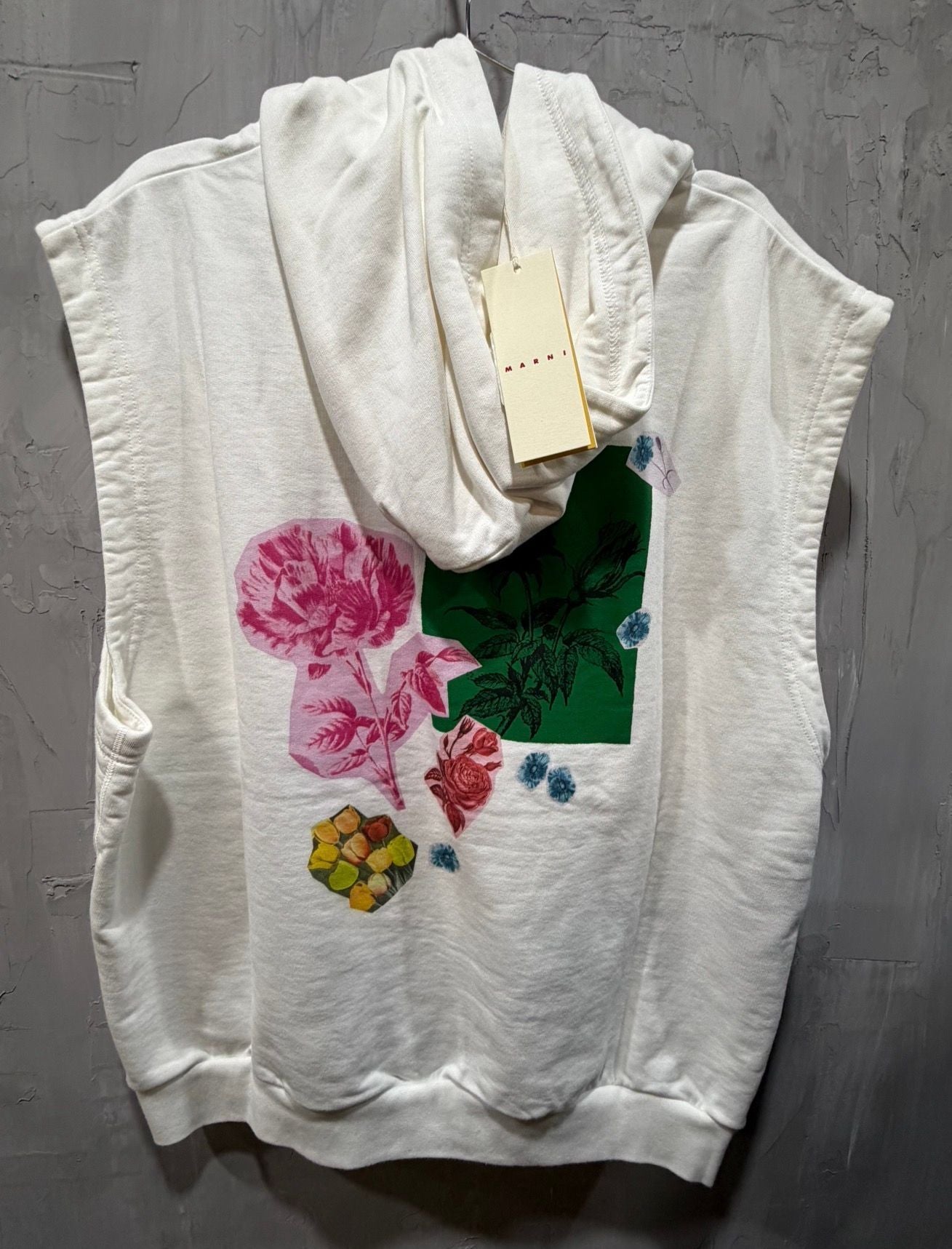 MARNI FELPA COLLAGE FLOWERS SLEEVELESS SWEATSHIRT