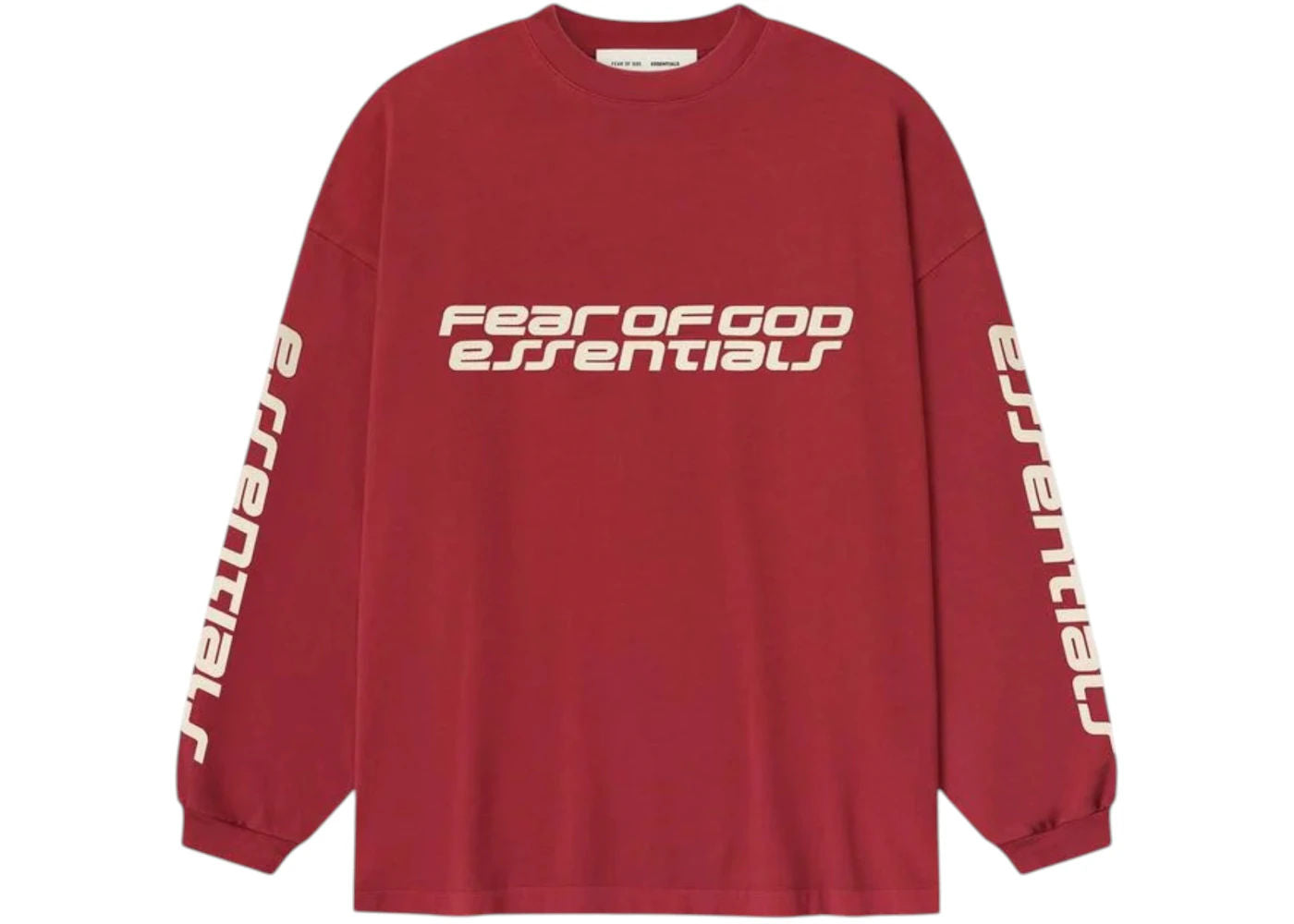 Fear of God Essentials 90's Long Sleeve Tee Crimson