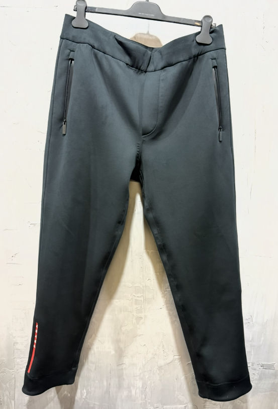 Prada Linea Rossa Black Double Jersey Pants