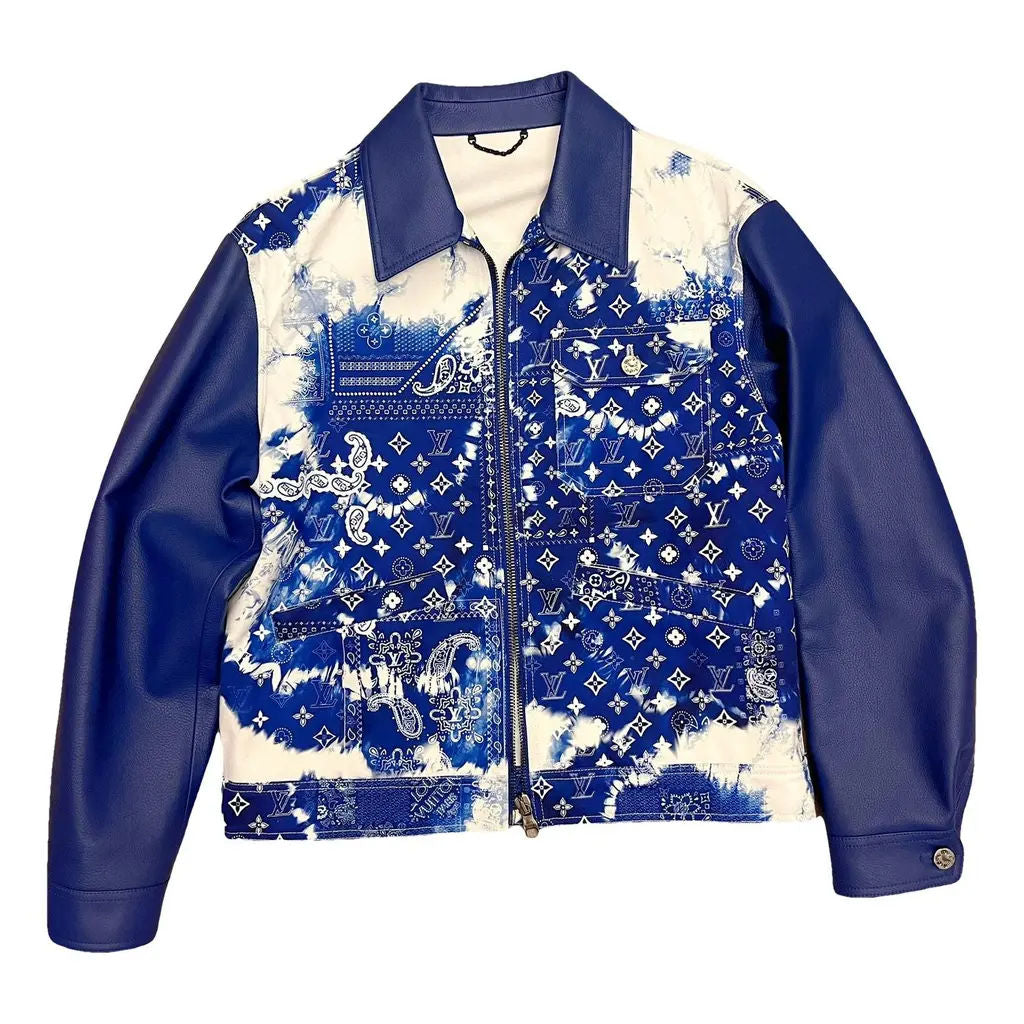 Louis Vuitton Monogram Bandana Mix Leather Denim Blouson - Used/Worn