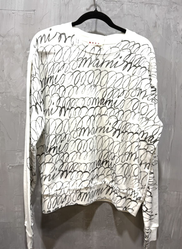 Marni scribbled sweatshirt natural white