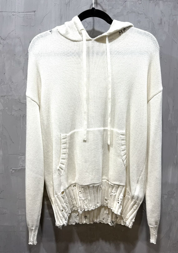 Marni dishevelled white hoodie