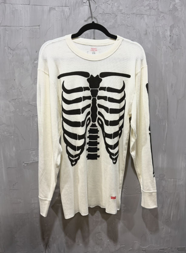 Supreme Hanes bones thermal crew L/S white
